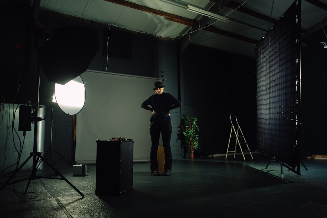 Studio lighting stand setup for production — media rental category
